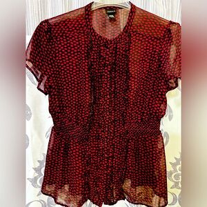EUC Torrid Multicolored Cap Sleeve Ruffled Blouse Size‎ 0